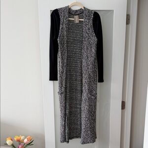 Dolan Black and Gray Long Sleeve Knit Sweater